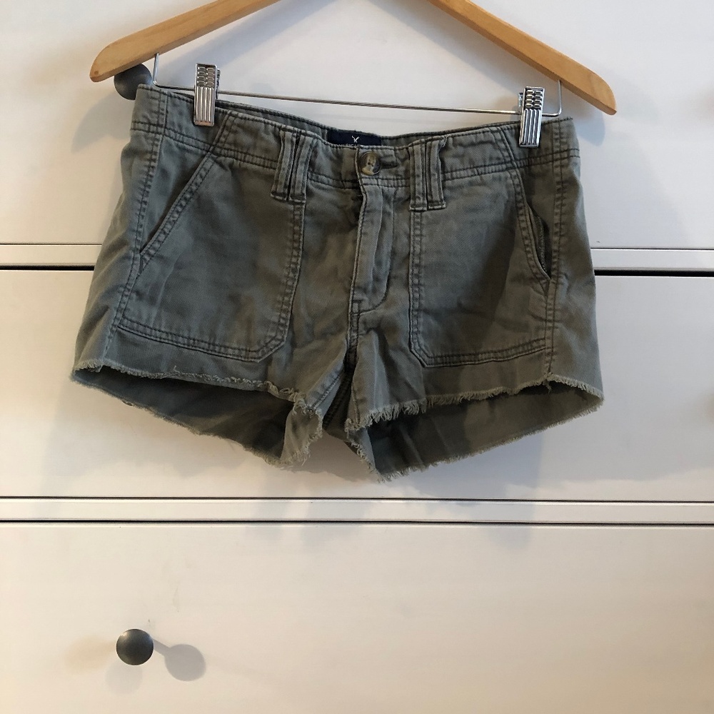 Army Green Jean Shorts